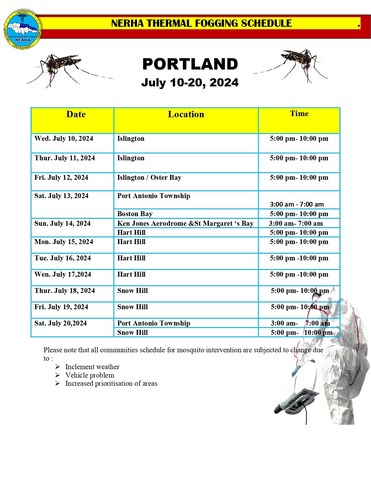 portland schedule